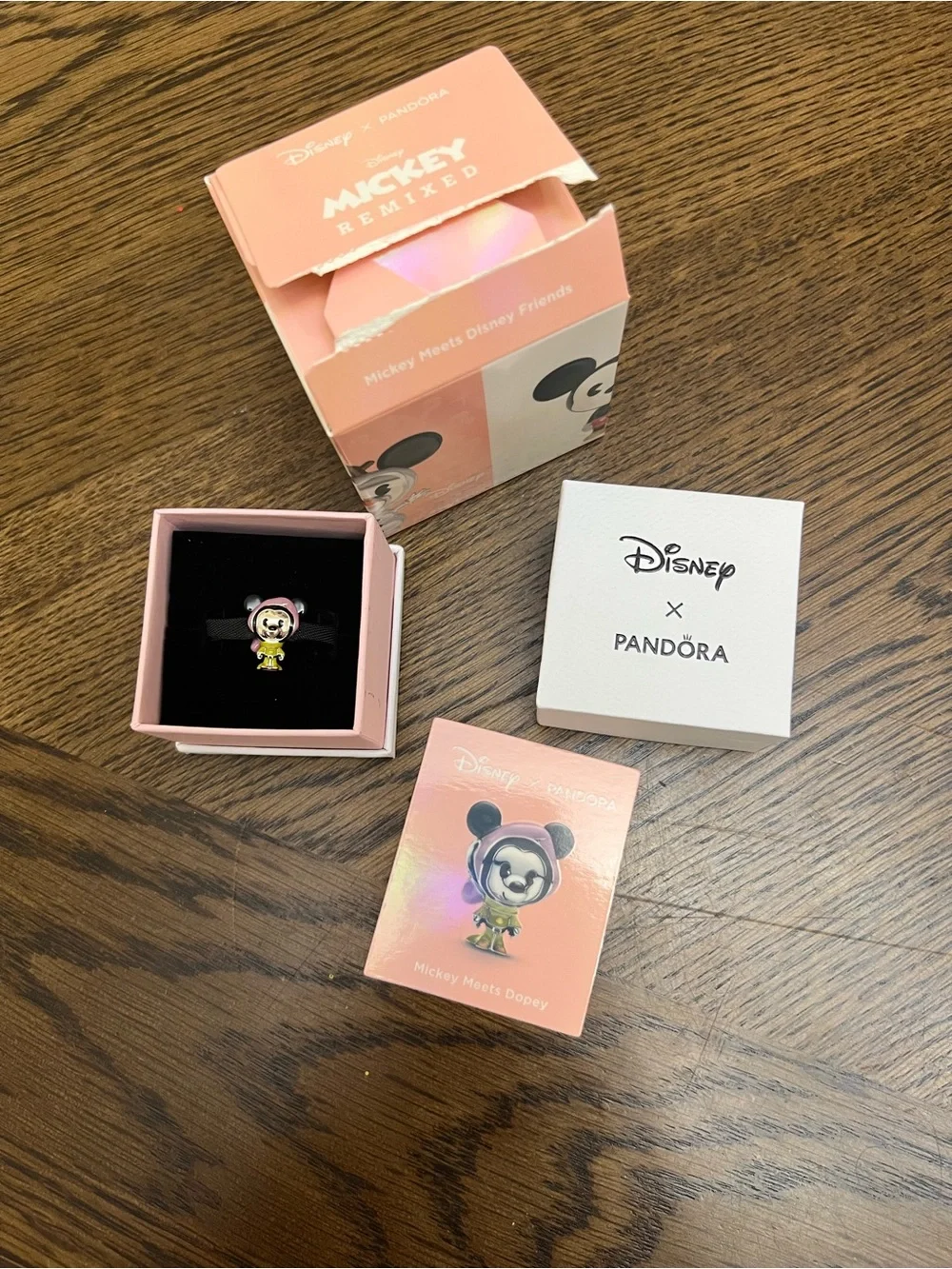 Disney Enamel Bear Charm - Pink Hood & Lime Outfit